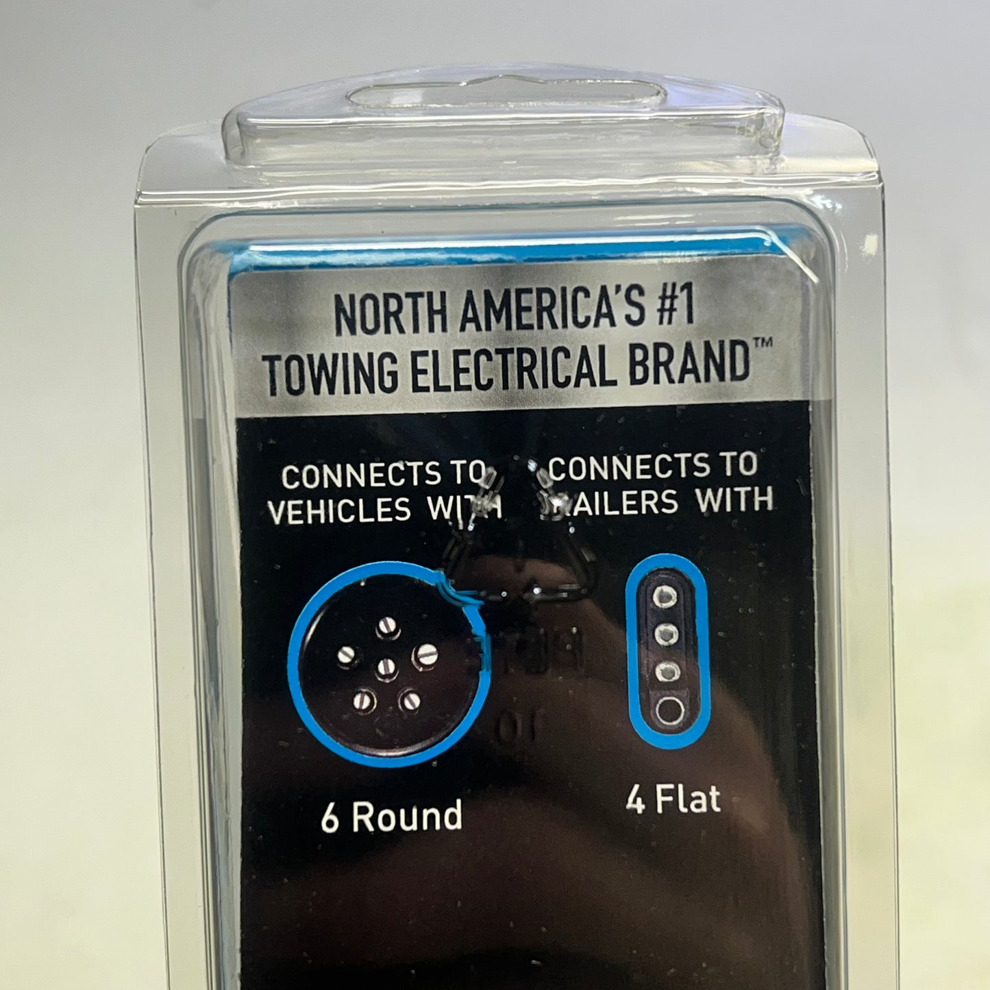 HOPKINS LED Test 6 Round To 4 Flat Adapter Integrated LED Lights Black 47325