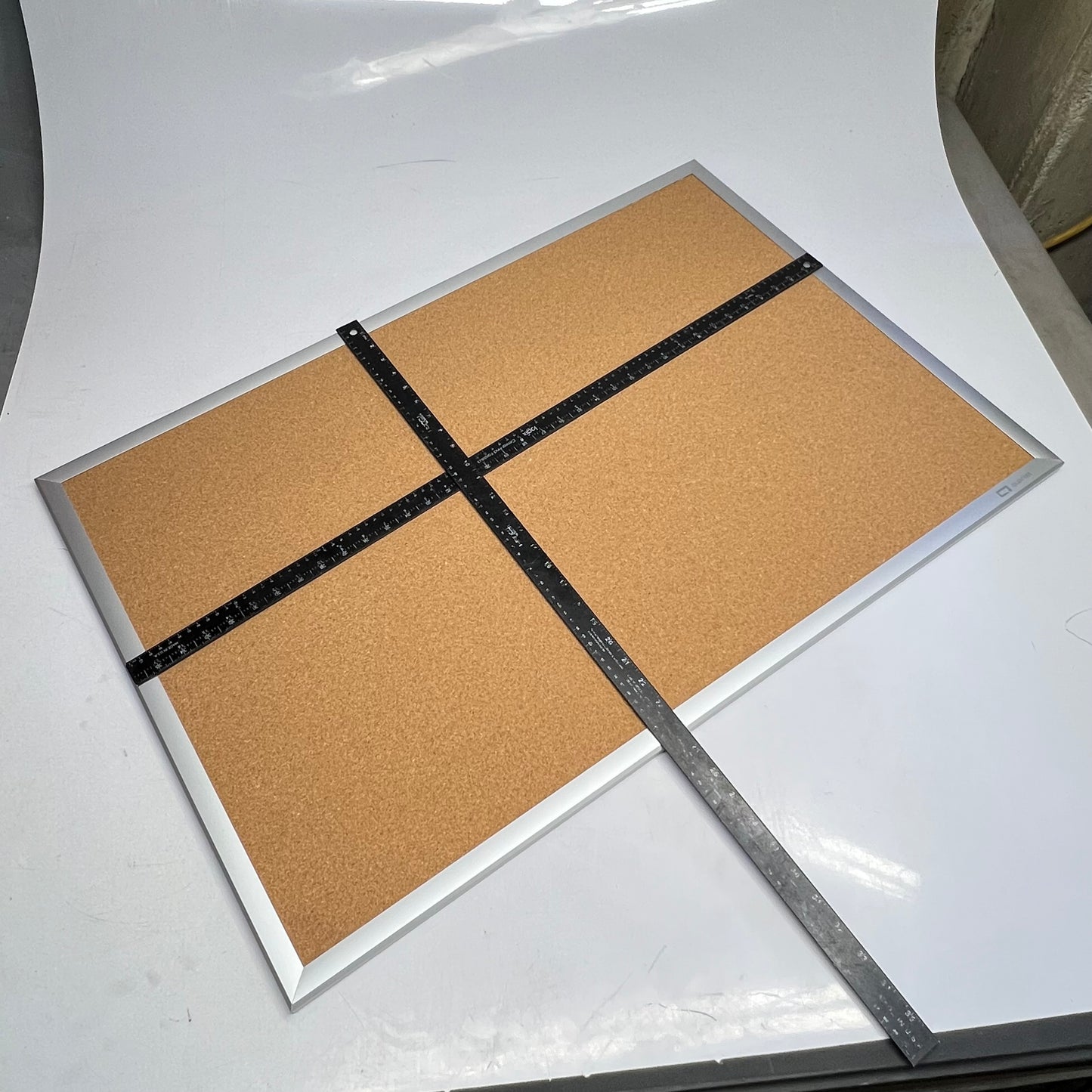 ZA@ QUARTET Framed Cork Bulletin Board 3'x2' Brown/Silver Z2303