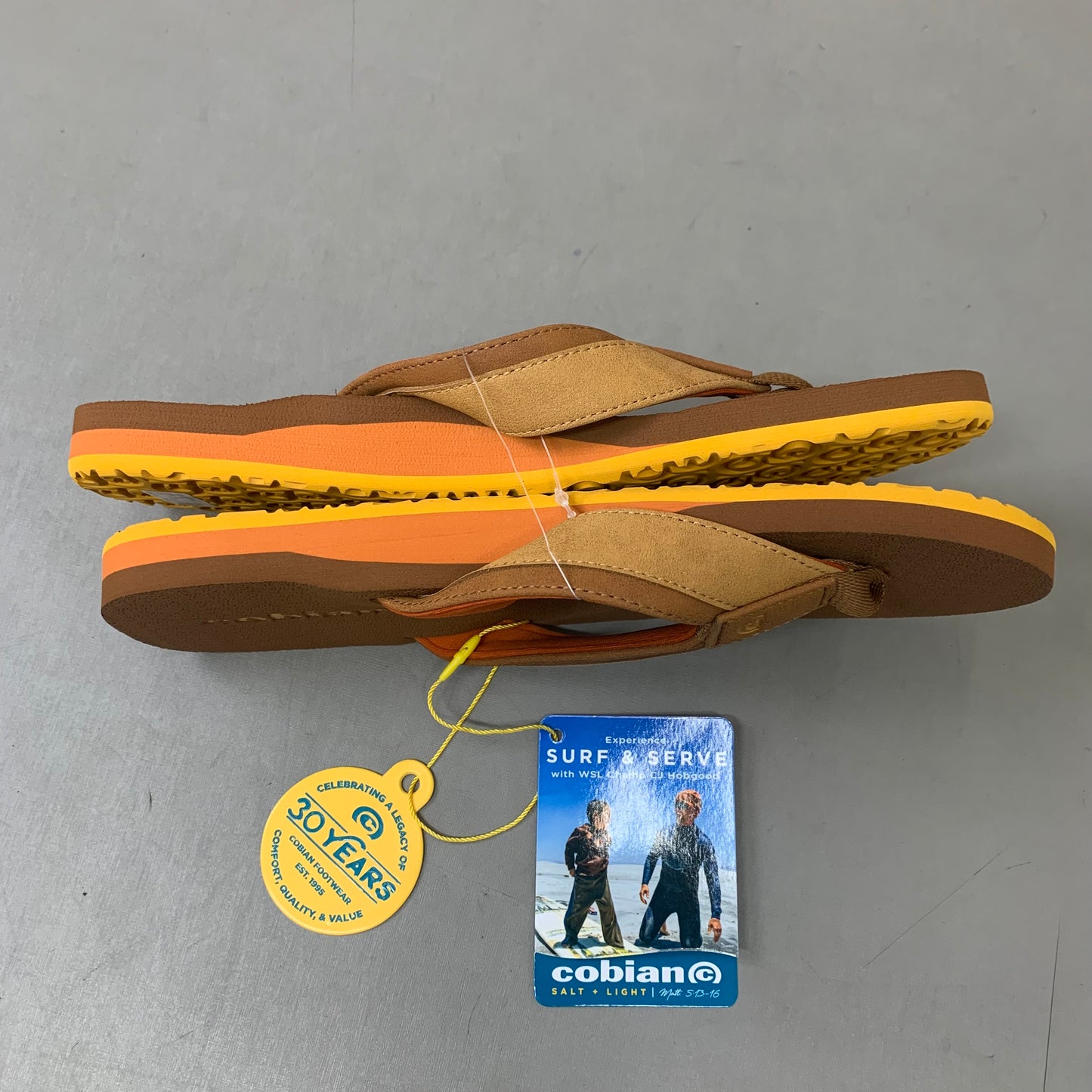 COBIAN Foamie Full Arch Support Sandals Men's Sz 11, 44 Eu Brown FAO25-200-11