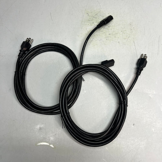 ZA@ NORTH AMERICAN (2 PACK) Power Cords 125VAC 10A NEMA 5-15P 9' / 144" Black