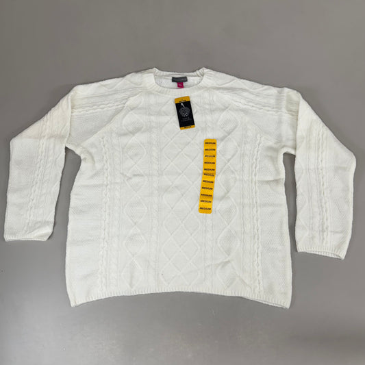 VINCE CAMUTO Cable Knit Sweater Women's Sz-M Antique White SC2895