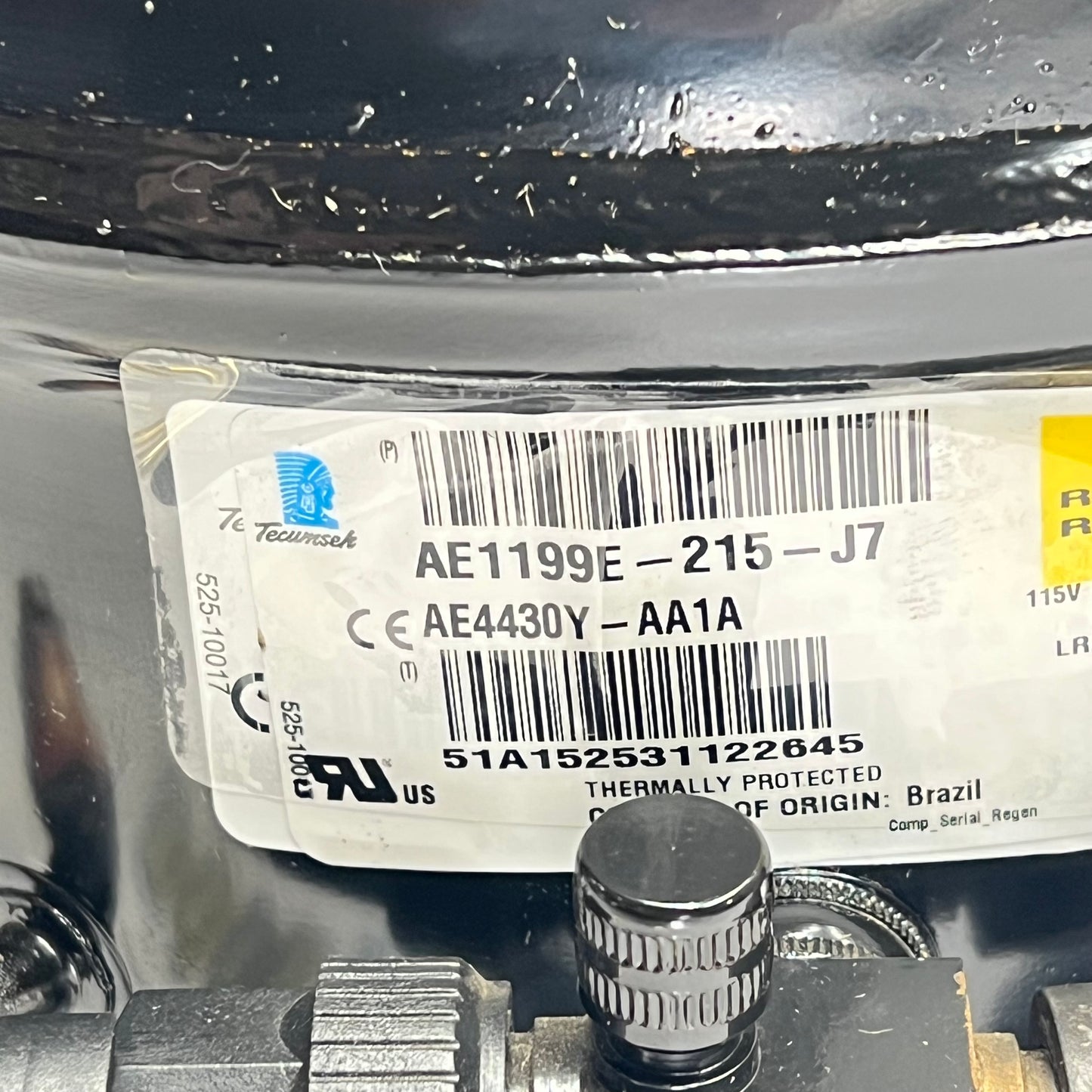 TECUMSEH Compressor High Start Torque 1/4 HP 115V 1PH 60Hz AE1199E-215-J7