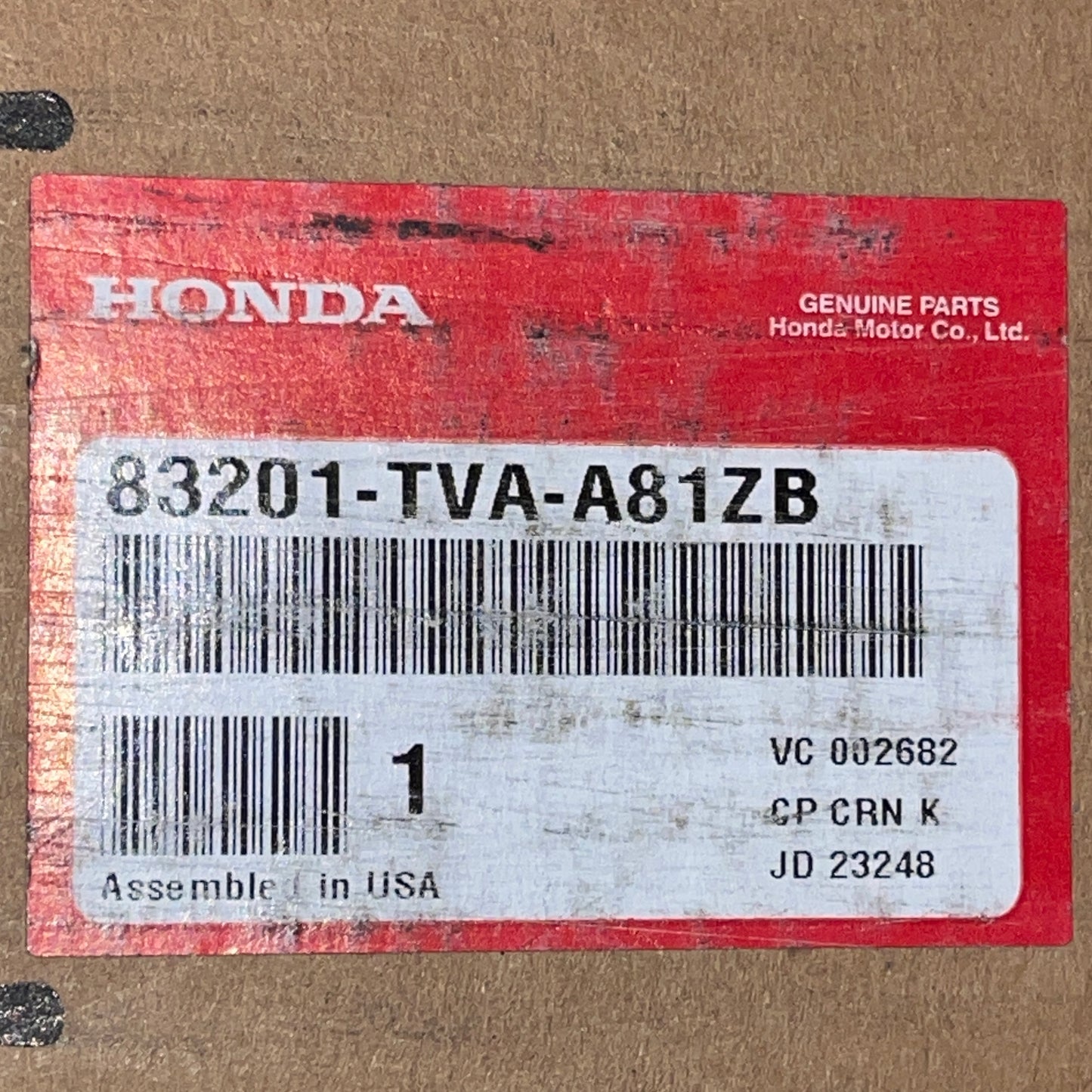 HONDA Headliner 2018-2022 Accord OEM Part 83201-TVA-A81ZB Grey