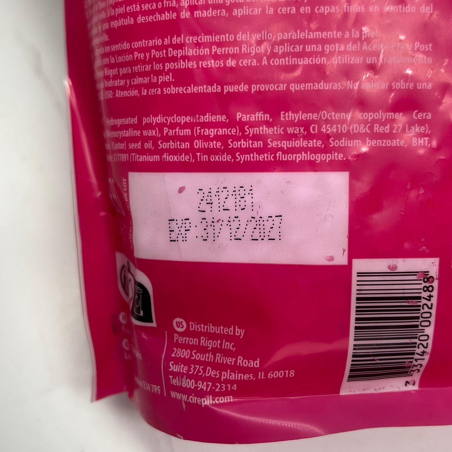 PERRON RIGOT Cireoil Fiorella Hard Wax Beads Peony Scent 800g Pink BB 12/27