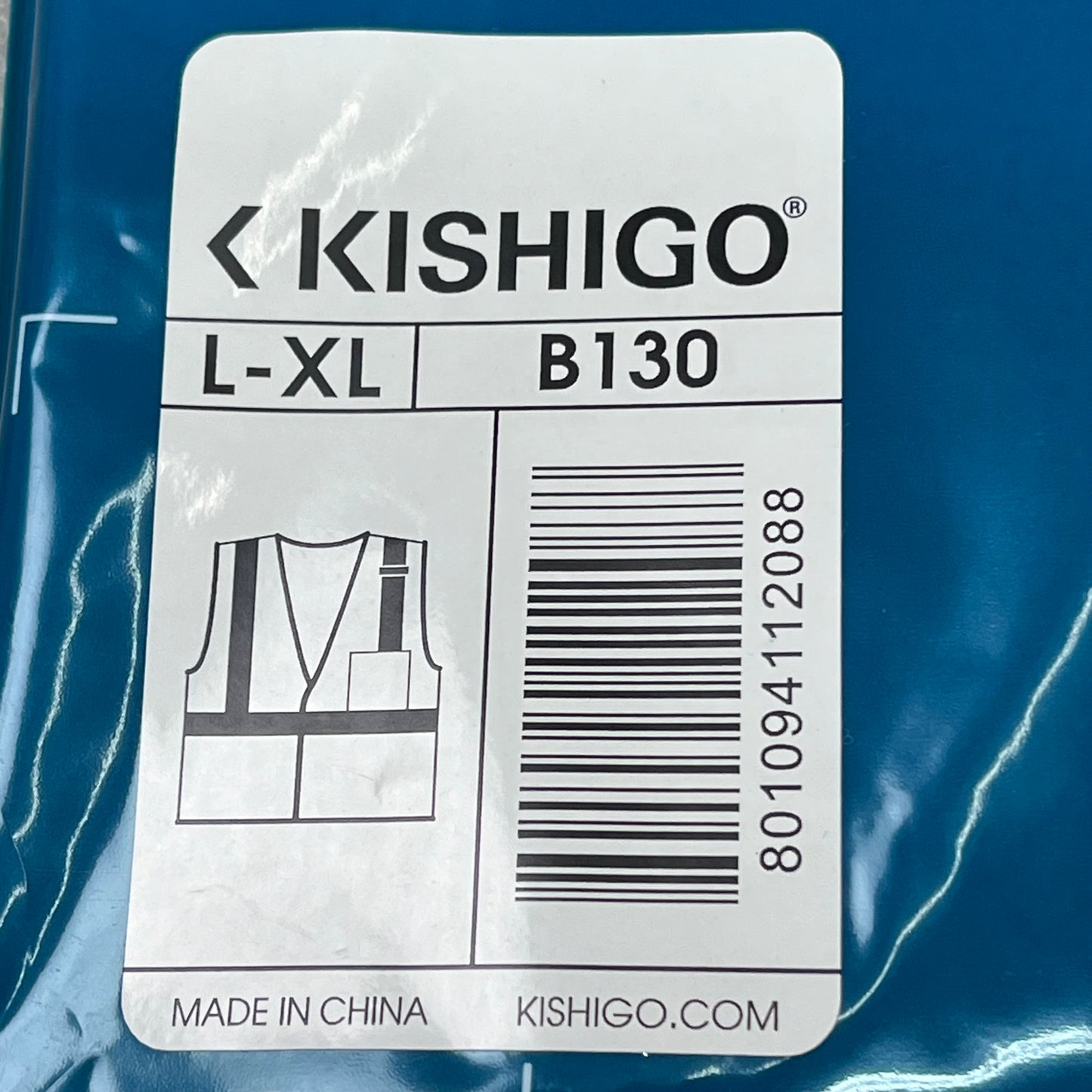 KISHIGO (5 PACK) Enhanced Visibility Mesh Vest Workwear Unisex SZ L-XL Blue B130