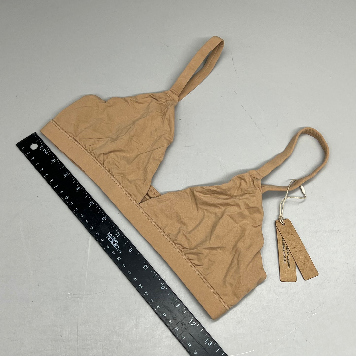 SKIMS Fits Everybody 2-Ply Max-Stretch Triangle Bralette Women's Sz M Ochre