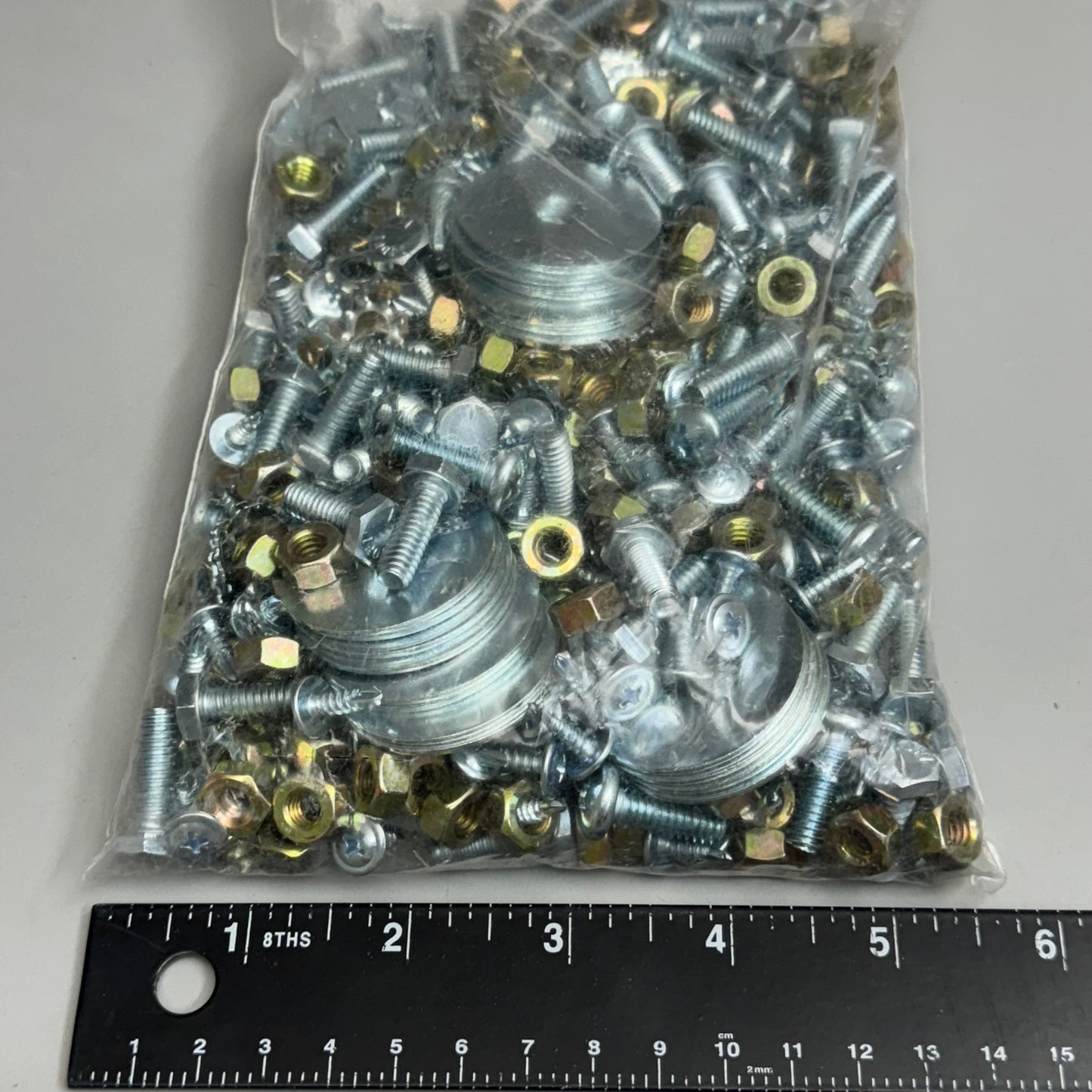 Nuts, Washers & Bolts, Gray Color 1 Pack Assorted