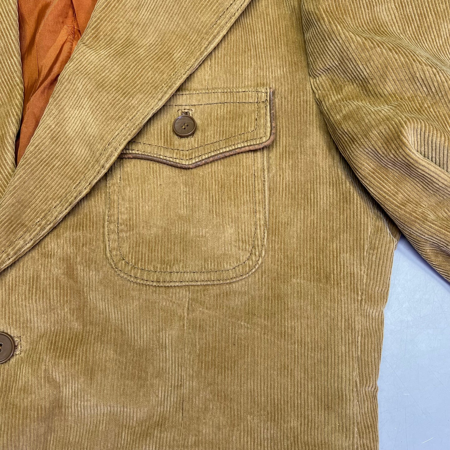 JC PENNYS Vintage 80's Style Corduroy Blazer Men's Sz 42L Dark Khaki (Pre-Owned)