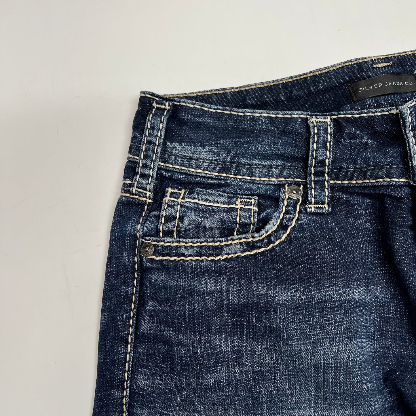 SILVER JEANS CO Mid Rise Straight Luxe Stretch Jean Women's Sz 31/36 Aurora