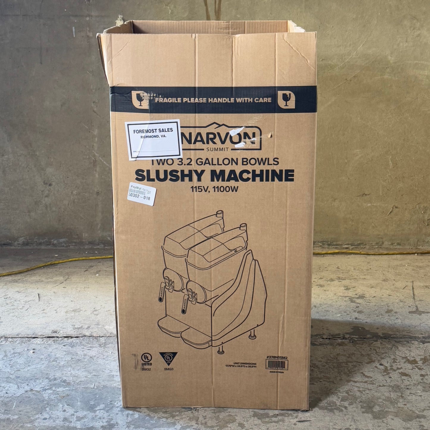 NARVON SUMMIT Slushy Machine 115V/1100W Two 3.2 gal Bowls Black NSSM2