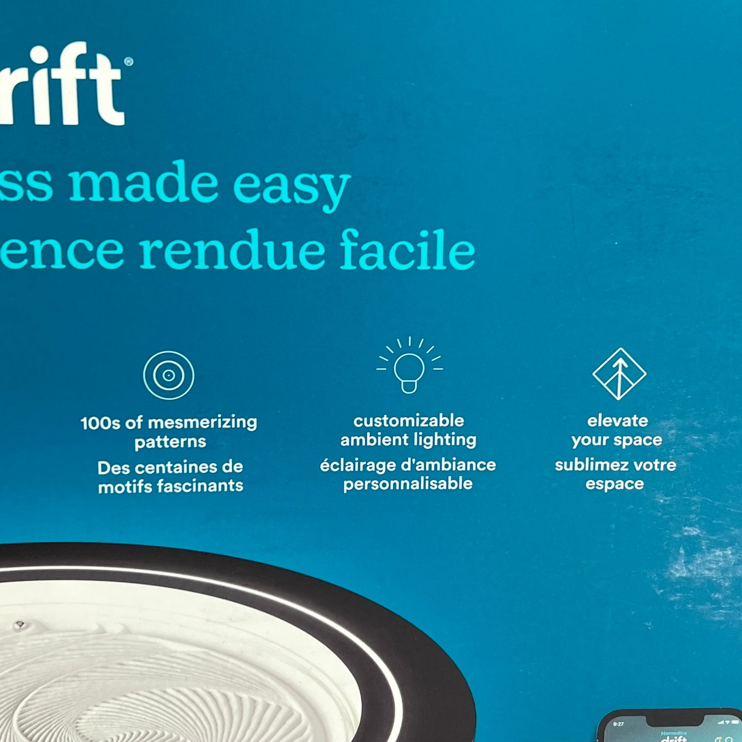 HOMEDICS Drift Midnight Sandscape w/ Smart Led Lighting 11" Black ST-200-BK-AMZ