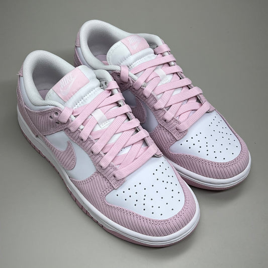 NIKE Classic Dunk Low Leather & Corduroy SZ Womens 8.5 Mens 7 White Pink FN7167