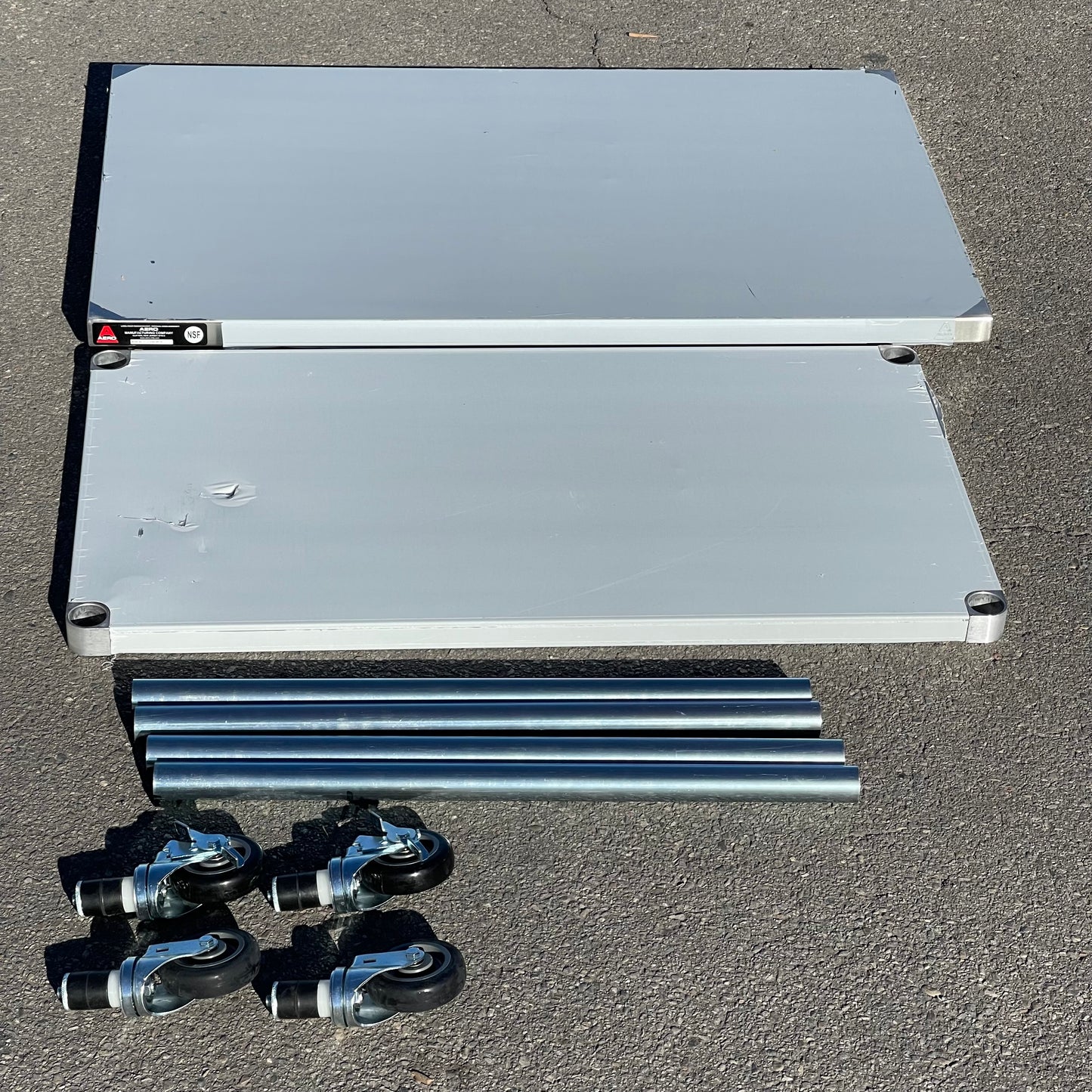 ZA@ Pallet of AERO Work Table & Casters w/o Splash Stainless Steel 3TG-3048-MCM ~40 lbs (AS-IS)