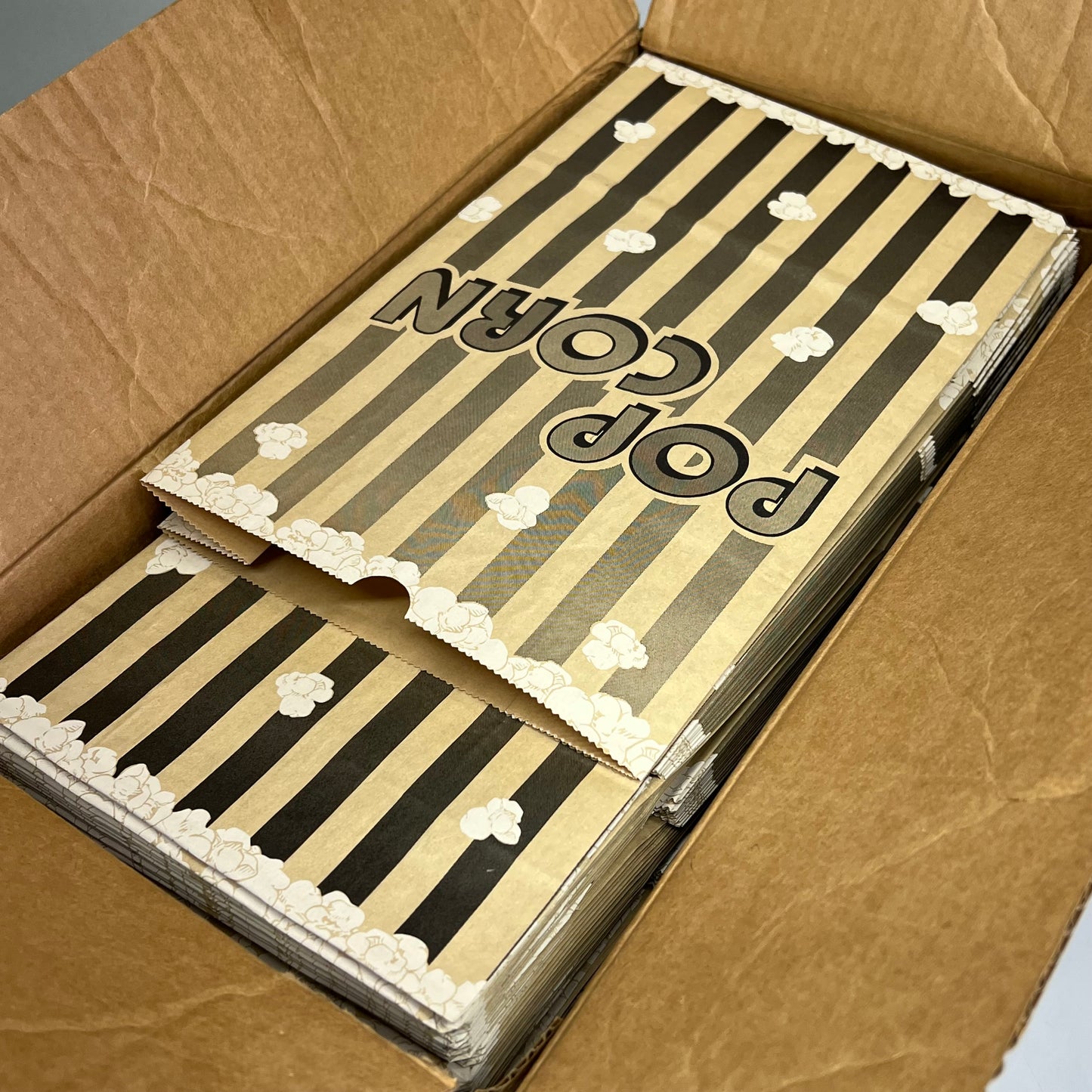 BAGCRAFT (250 PACK) Soy-Blend Eco Wax Pop Corn Bags 170oz Brown 300614