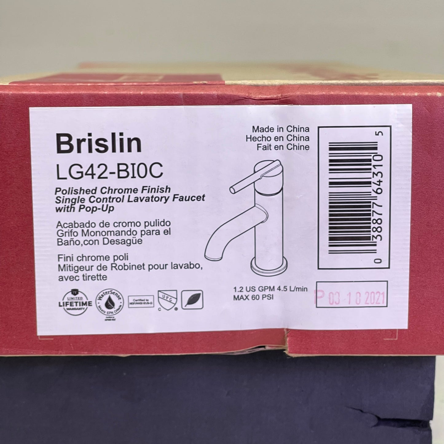 PFISTER Brislin Single Control Bathroom Faucet Polished Chrome LG42-BI0C