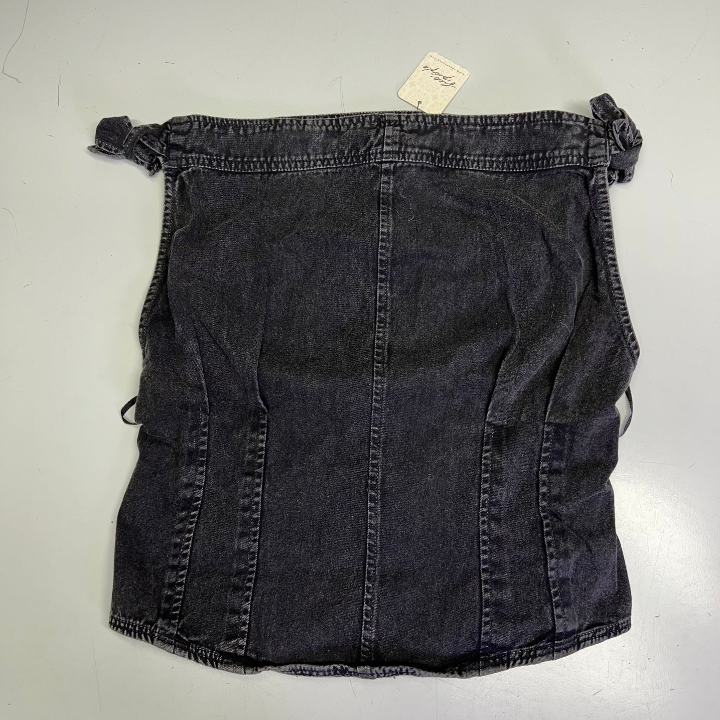 FREE PEOPLE 100% Cotton Louie Indigo Top Women's Sz L Black 98546724