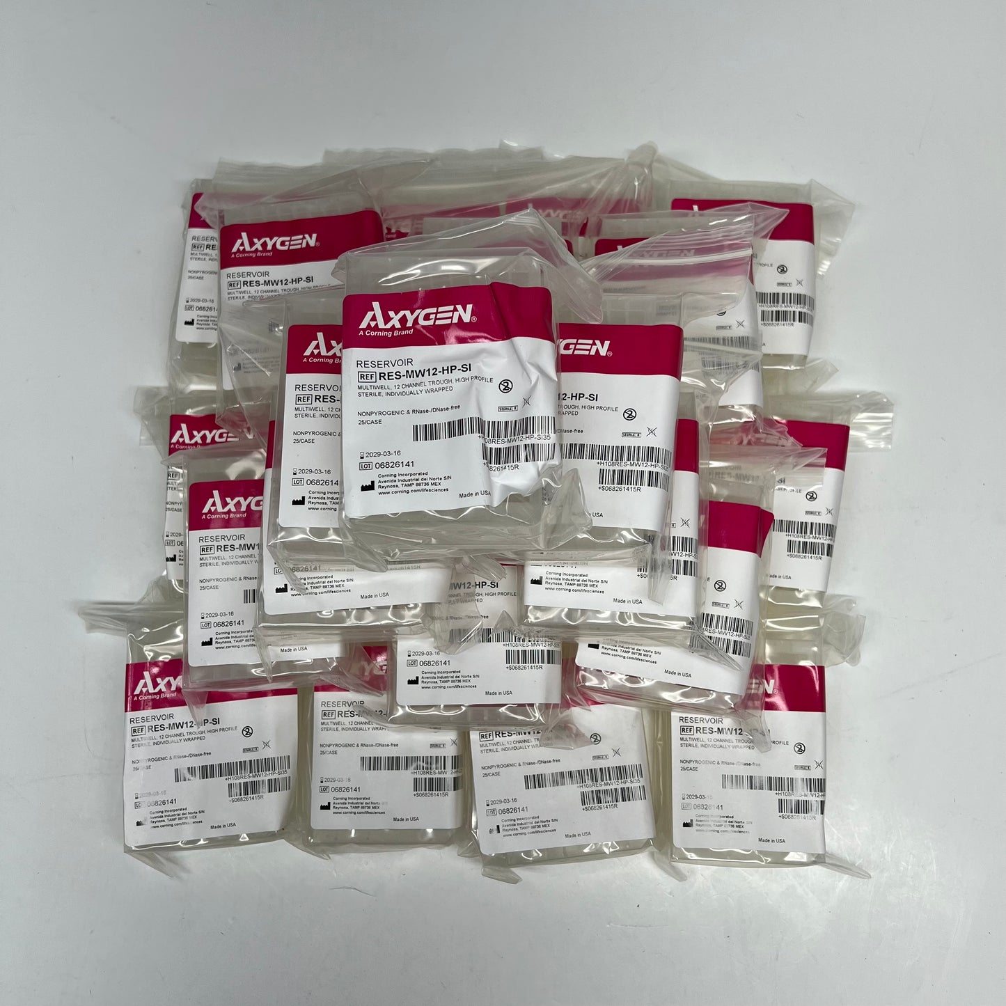 AXYGEN (29 PACK) Multiple Well Reagent Reservoir Sterile RES-MW12-HP-SI BB 03/29