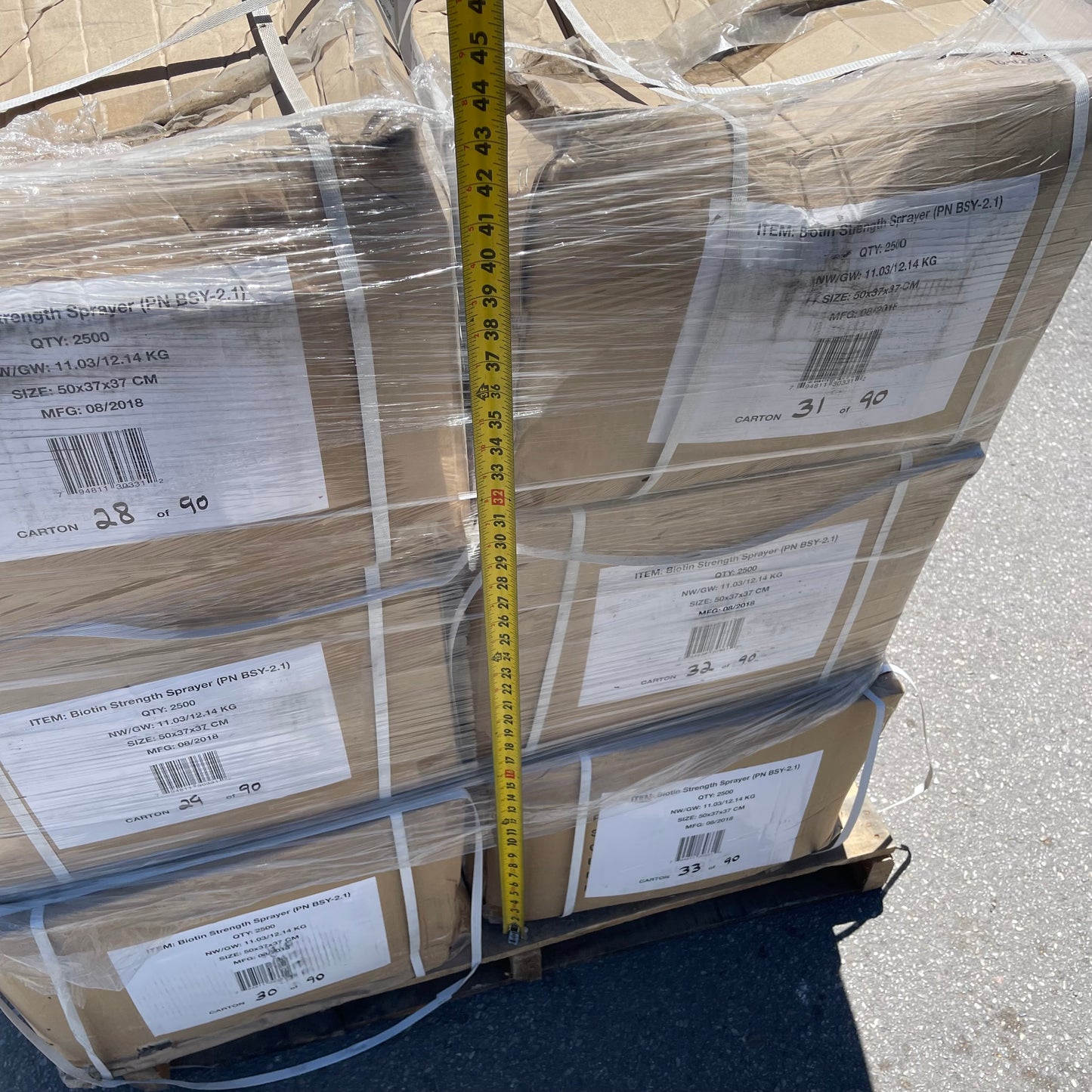 ZA@ Pallet of BIOTIN Strength Sprayer Lid White 50x37x37 CM BSY-2.1 (New)(C)