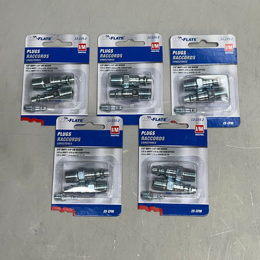 TRU-FLATE (5 PACK, 2 PER PACK) Steel Plug 1/4" I/M Design X 1/4" MNPT 12-225-2