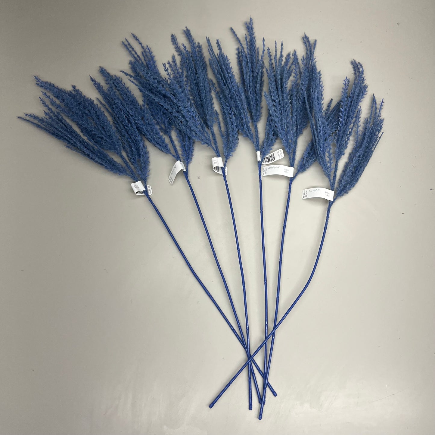 ASHLAND (6 PACK) Blue Pampas Grass w/ Stem Made From Plastic & Iron Wire 716096