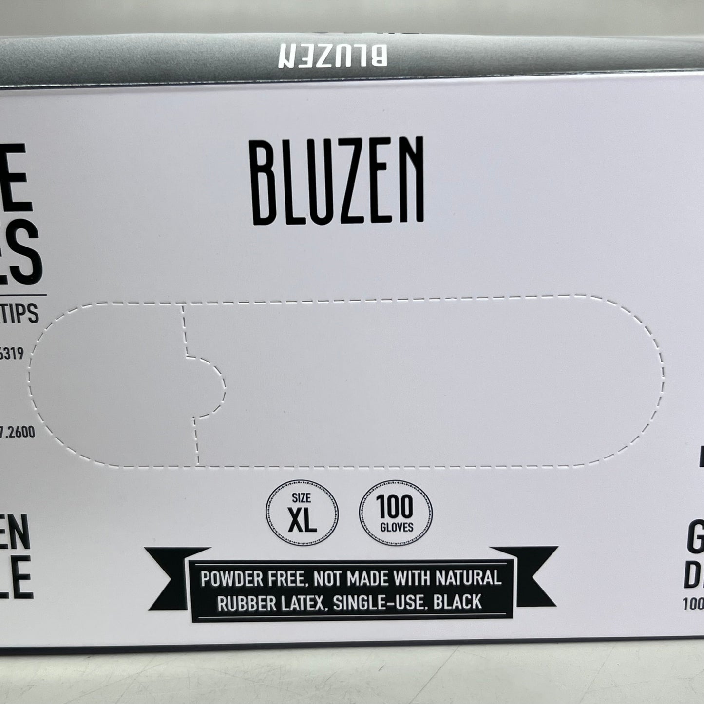 ZA@ BLUZEN (10 PACK of 100Gloves) Nitrile Gloves Textured Fingertips, Black Sz XL NIT104XL (New) A