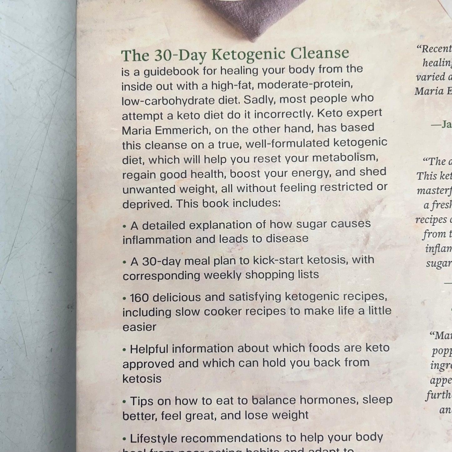 THE 30 DAY KETOGENIC CLEANSE  160 Tasty Whole Food Recipes Paperback Book