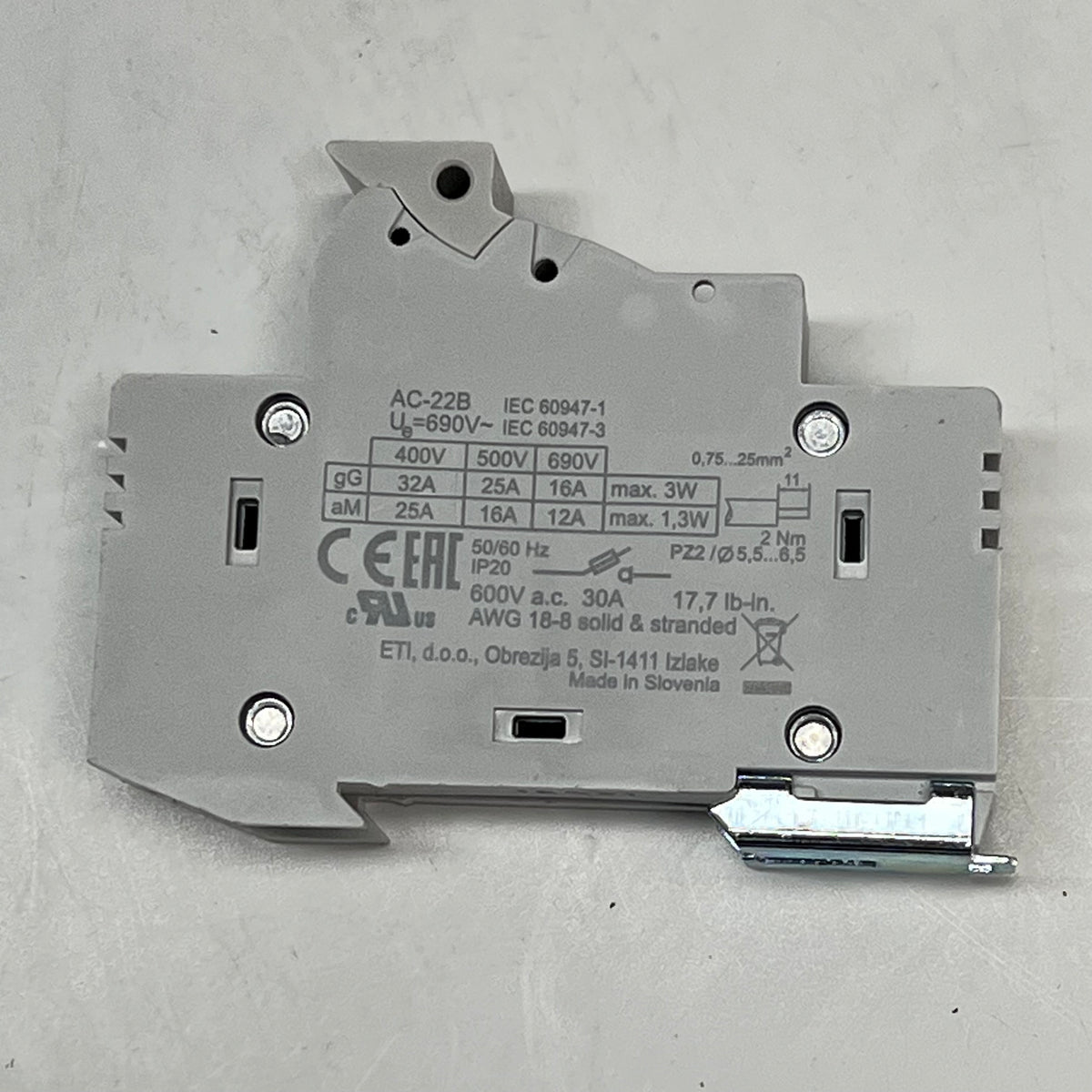 ETI (6 PACK) Modular Fuse Holder Efd 10  32A, 1p, 600V Max Voltage 002540|001