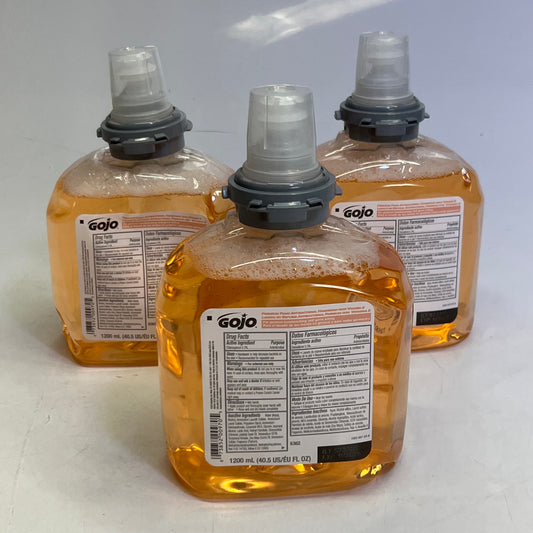 ZA@ GOJO (3 PACK) Hand Sanitizer Foam Refill Kills 99.9% of Germs Dermatologist tested 40.5 fl. oz. 5362-02 BB 11/28
