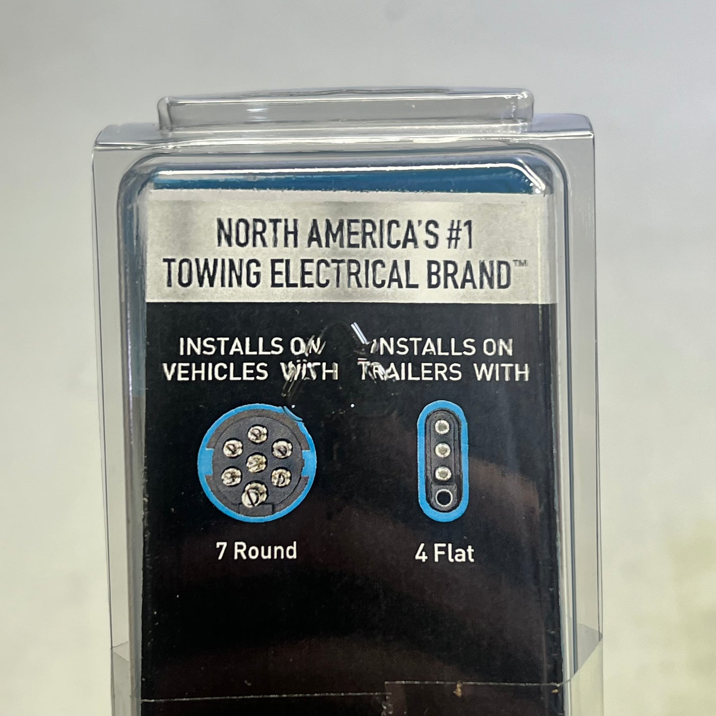 HOPKINS (3 PACK) 7 Round To 4 Flat Adapter Includes Dust Cover Black 47405