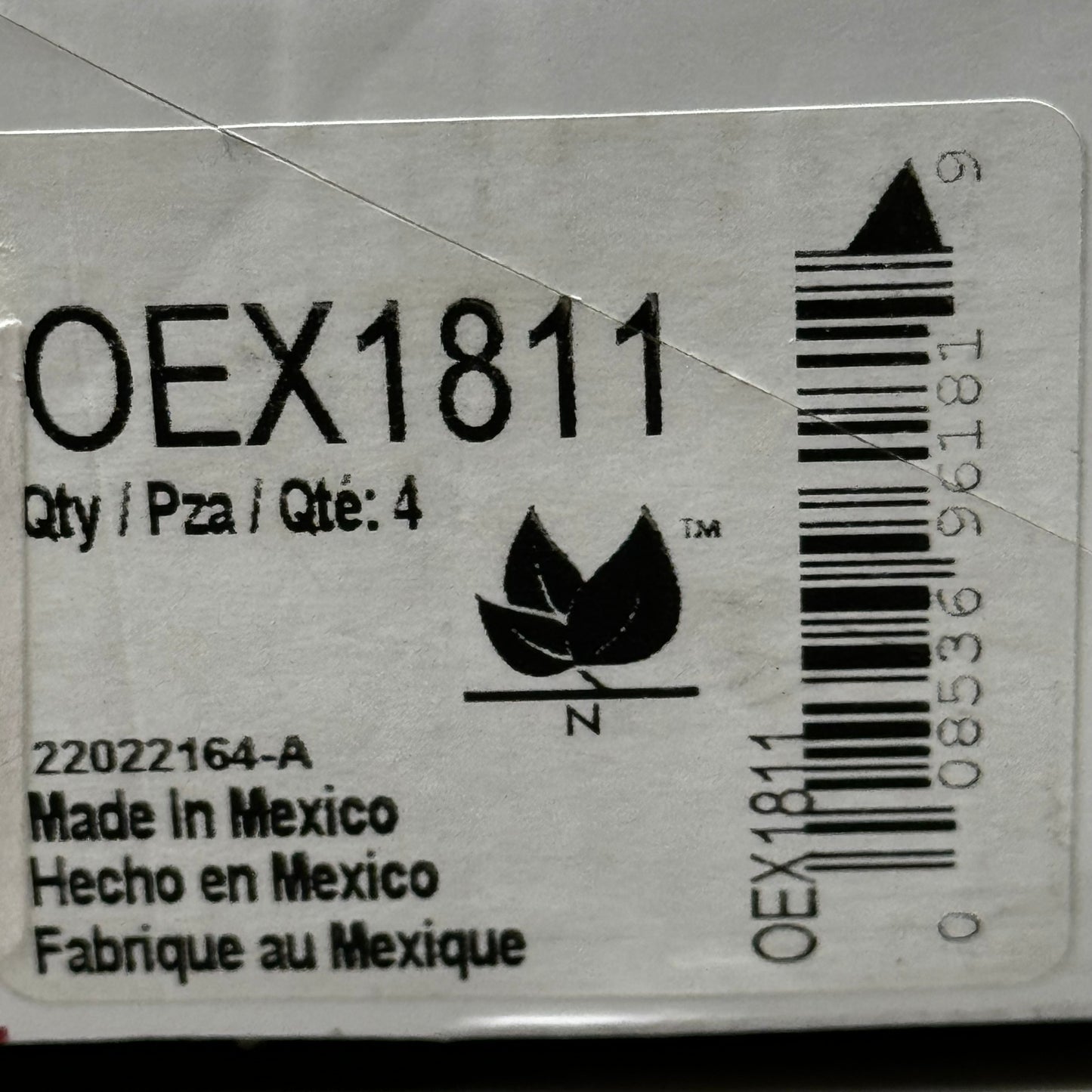 WAGNER OEx Ceramic Disc Brake Pad Set 5 1/2" x 2 1/2" Grey OEX1811