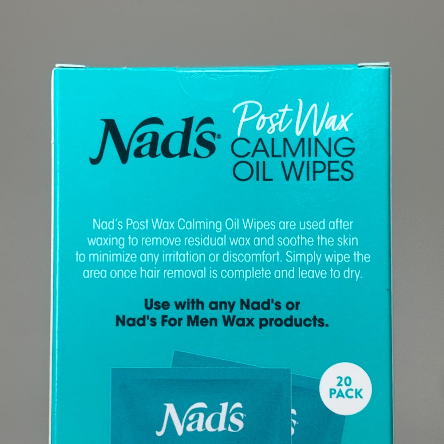 NADS Post Wax Calming Oil Wipes Soothing Calendula Extract and Sunflower Oil 7454EN24 (New)