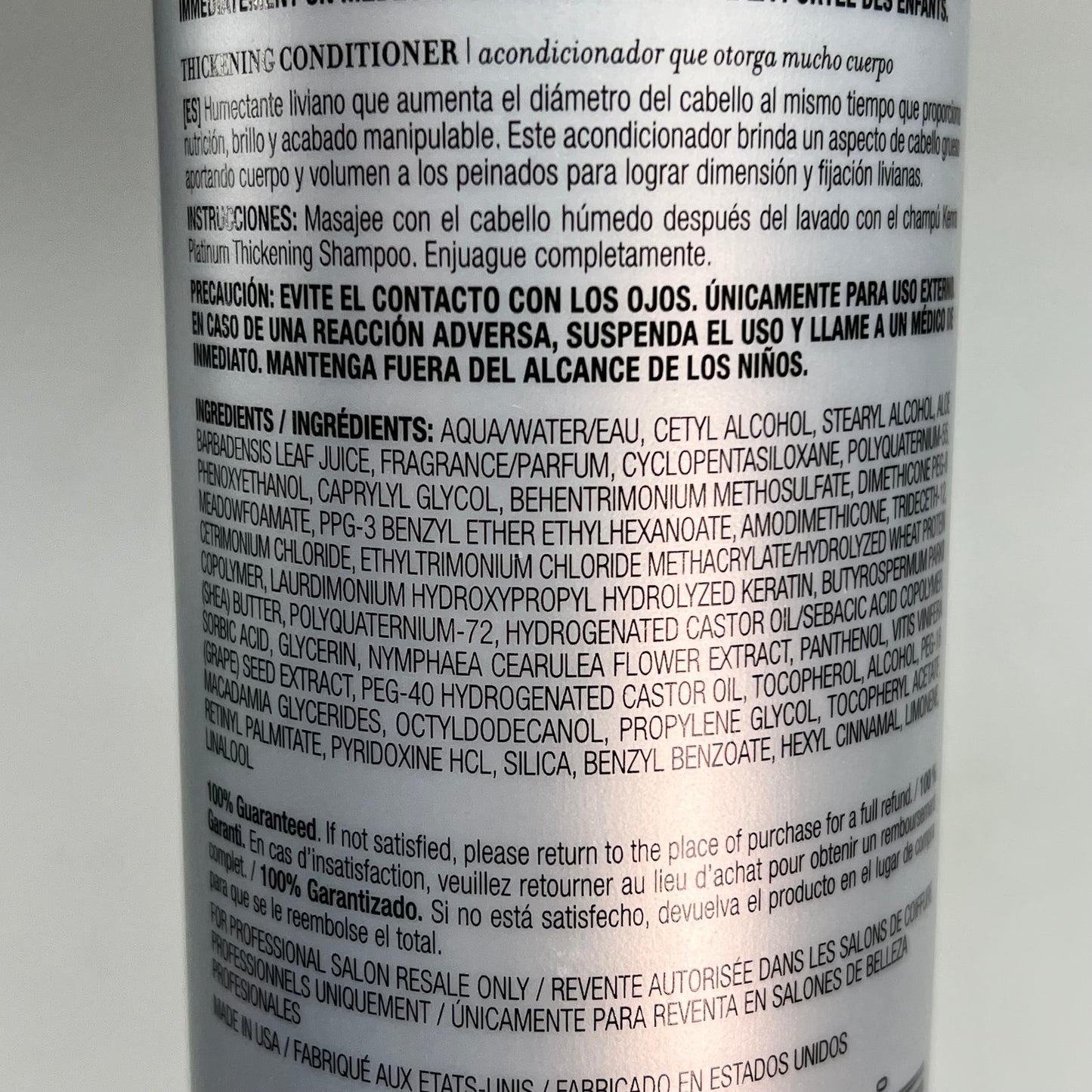 KENRA Platinum Color Safe Full Body Thickening Conditioner Pump Bottle 31.5 oz