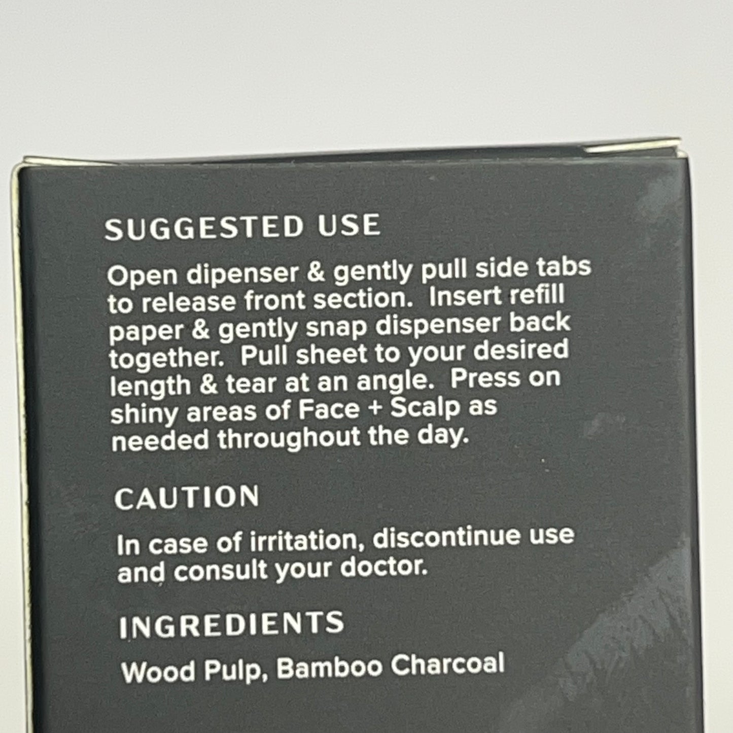 MANTL No-Shine Instant Mattifying Sheets 3 Refill Rolls 196.8" X 2.8" Black