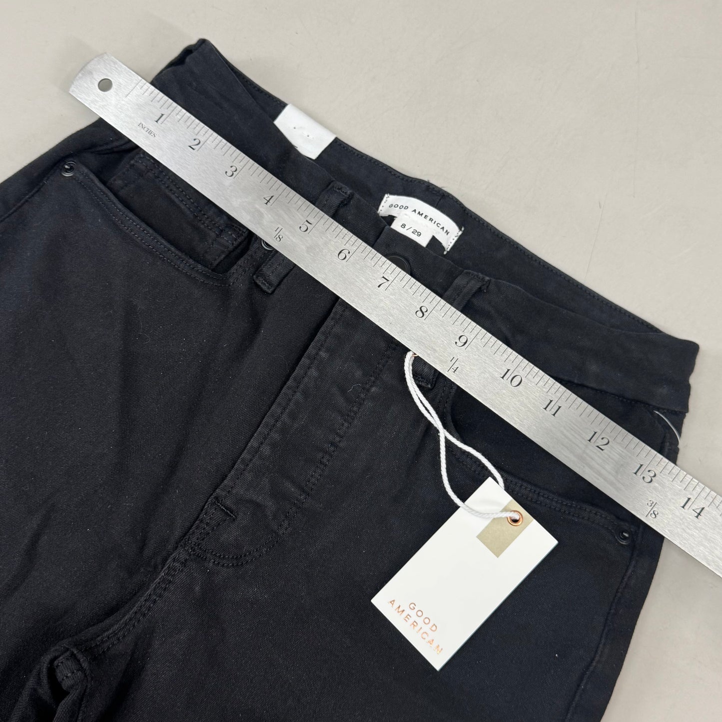 GOOD AMERICAN Good Legs Extra Stretch Jeans Women's Sz 8 Black001 GAGL1E