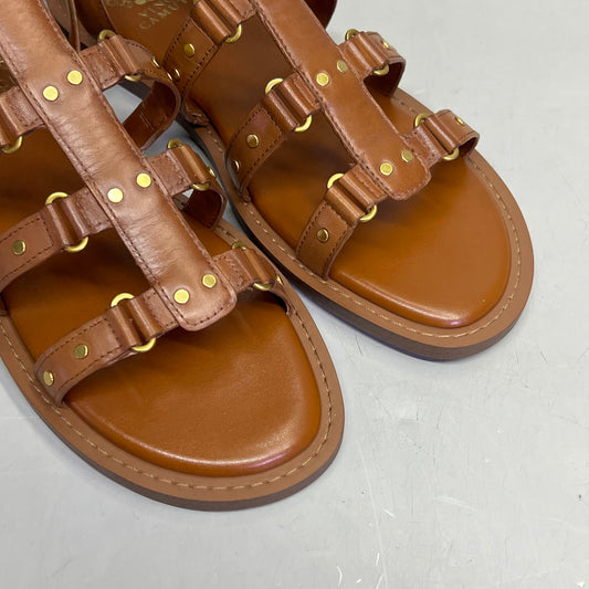 VINCE CAMUTO Leather Studded Gladiator Sandals Women's Sz 9.5M Caramelo VC-Claira
