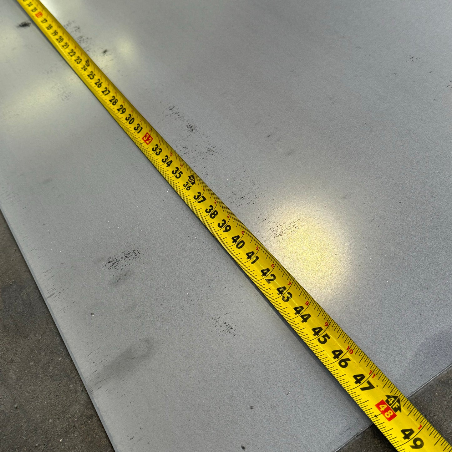 Galvannealed Low-Carbon Steel Sheets 48”x48”x0.046 Grey (The sheets are bent in one corner and Scratched)