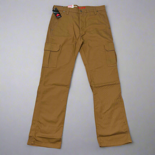 DICKIES Flex Regular Fit Cargo Pants Mens 34x30 Stonewashed Brown Duck DP902SBD