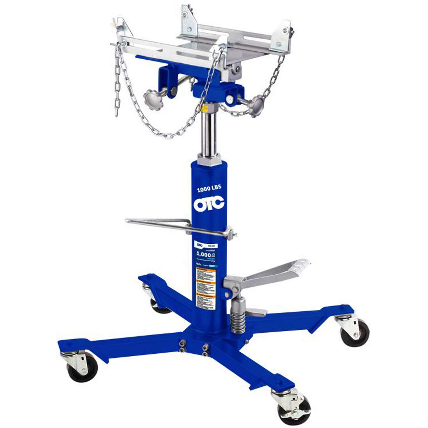 OTC High-Lift Transmission Jack Capacity 1000lbs 35”-71 5/8” H Blue TJH10