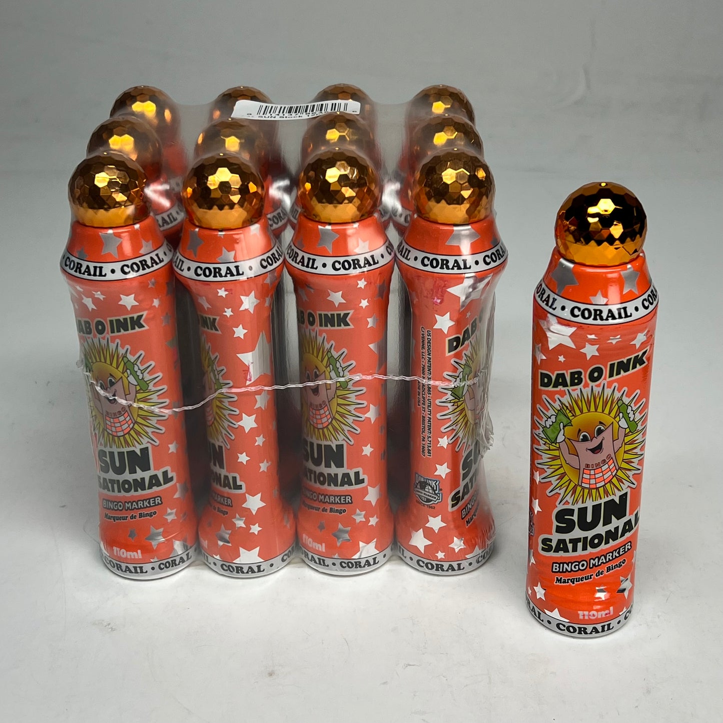 DAB O INK (12 PACK) Sun Sational Bingo Marker Bright Ink 110ml/4oz Coral D26