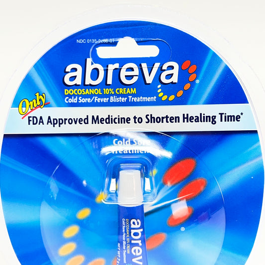 ABREVA Docosanol 10% Cold Sore & Fever Blister Treatment Cream - 2g (0.07 oz) Tube BB 01/29