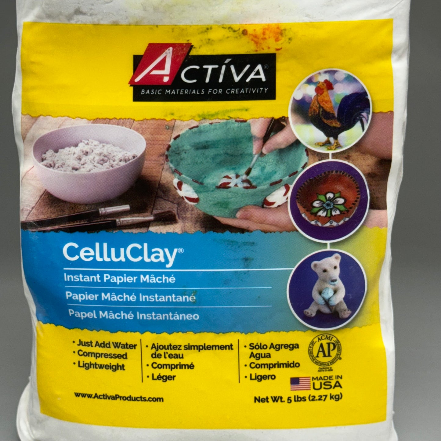 ACTIVA Basic Materials For Creativity CelluClay 5 LBS White