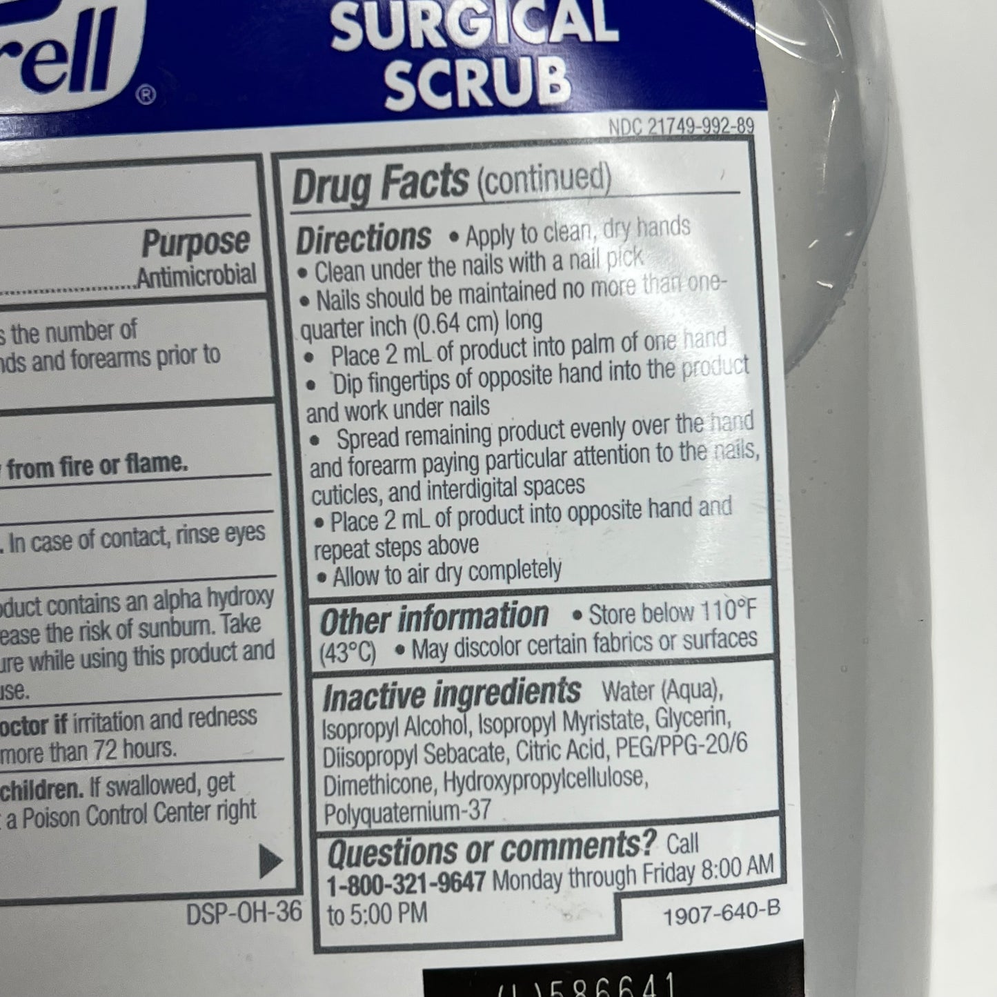 PURELL (2 PACK) Waterless Surgical Scrub Gel W/ 5 Skin Condition 40.5 Fl Oz 1907