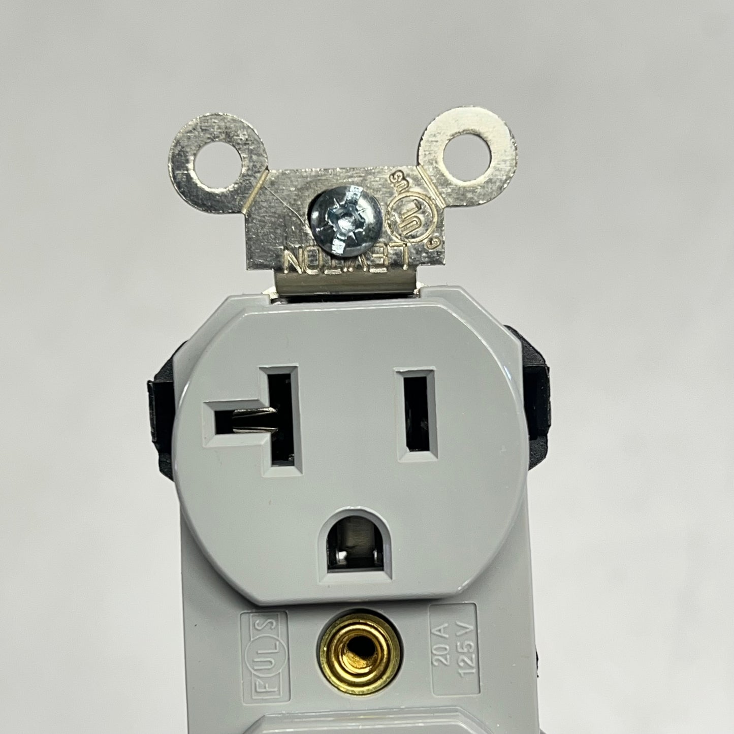 LEVITON  Lev-lok Hospital Grade Duplex Receptacle 20 Amp 125 V Grey M8300-GY