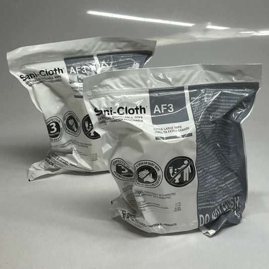 PDI (2 PACK, 160 WPES EACH) AF3 Sani-cloth Germicidal Disposable Wipes Sz Extra Large BB 07/27