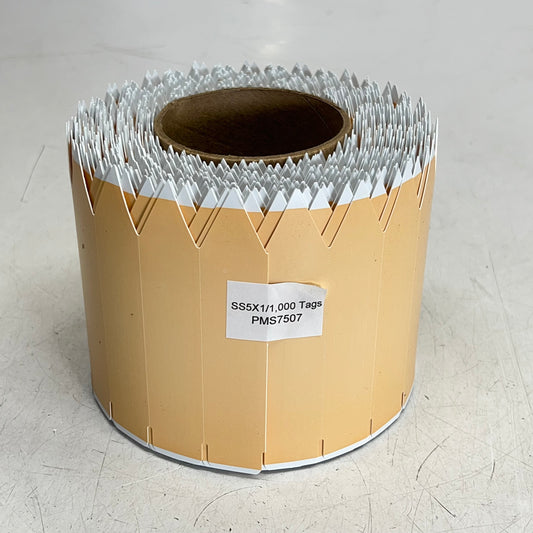 (1,000 ROLL) Durable Thermal Printable Pot Stake Labels 5"x1" Tan SS5X1/1,000