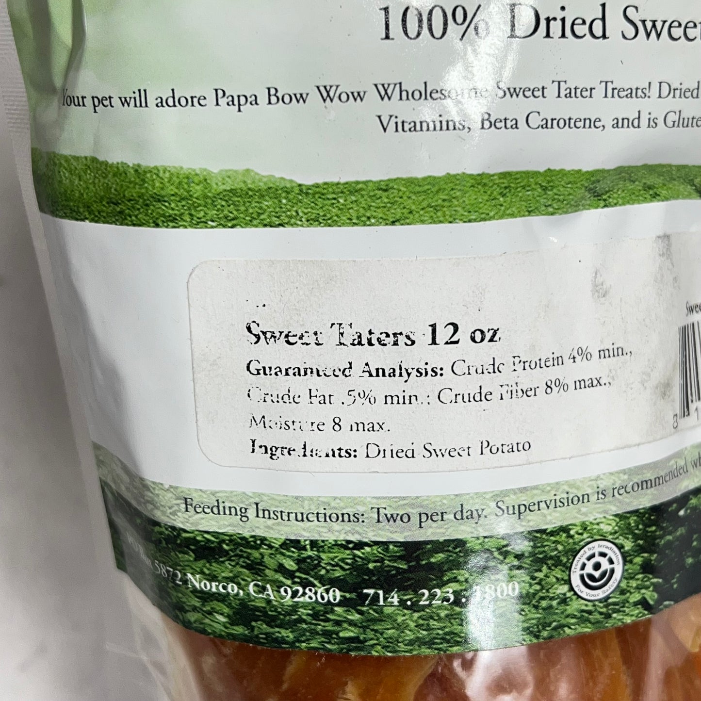 PAPA POW WOW (2 PACK) Wholesome Treats 100% Dried Sweet Taters 12 Oz BB 02/27