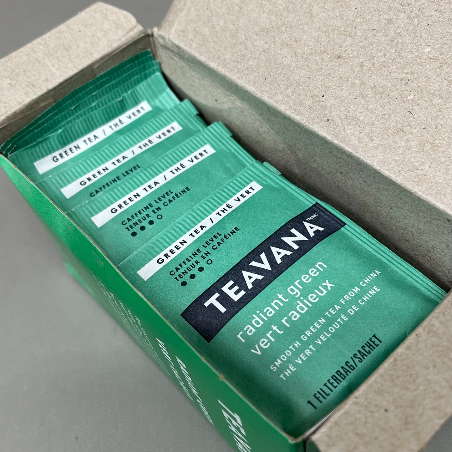 TEAVANA (2 PACK) Radiant Green Tea 26-39mg Caffeine 1.7oz 24 Bags BB 11/25 As-is