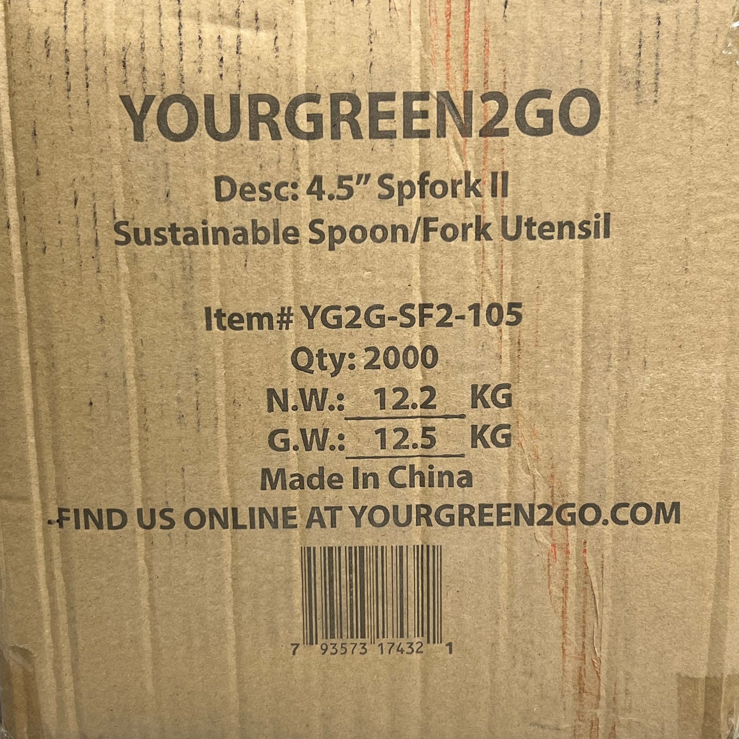 YOURGREEN2GO Sustainable Spoon/Fork Utensil PET (Qty: 2000) Plastic Lids 4.5"