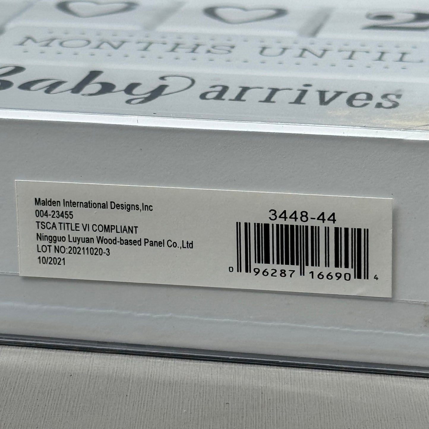 MALDEN International Designs Baby Countdown Blocks White