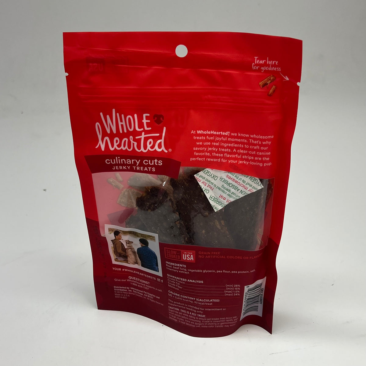 WHOLE HEARTED  (3 PACK) Culinary Cut Beef Recipe Jerky Dog Treats 4oz BB 07/27